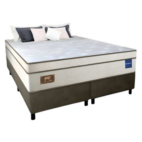 Cama Box Gazin Casal Lux Firm Molas Powerblue Areia - Altura 0,73