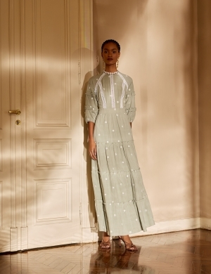 Vestido Laise Bicolor Freya Off White | Delight Store