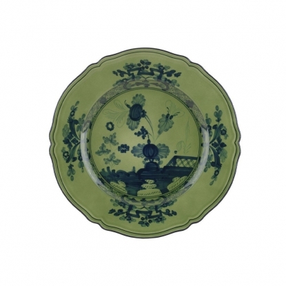 Prato Sobremesa 21 cm Antico Doccia Oriente Italiano Porpora