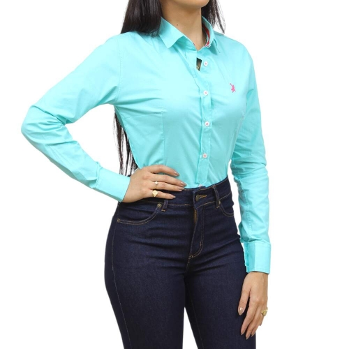 Camisa Feminina Lisa Rosa Manga Longa Austin 36692 - Rodeo West