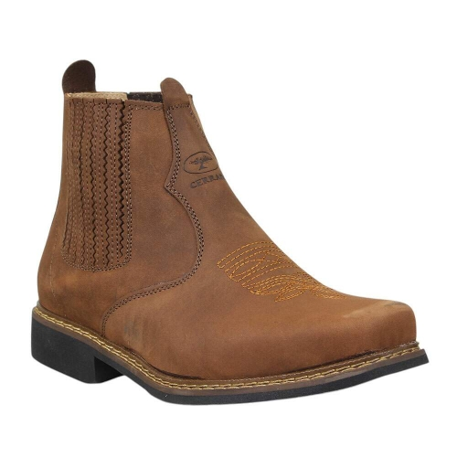 Botina Masculina Bico Quadrado Marrom Zebu 33568 - Rodeo West